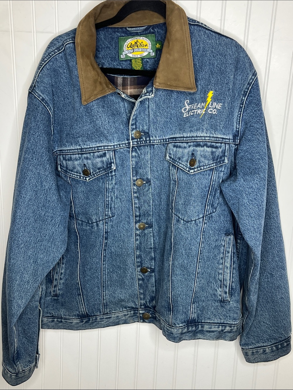 Cabela's Flannel Lined Denim TruckerJacket with Size XL